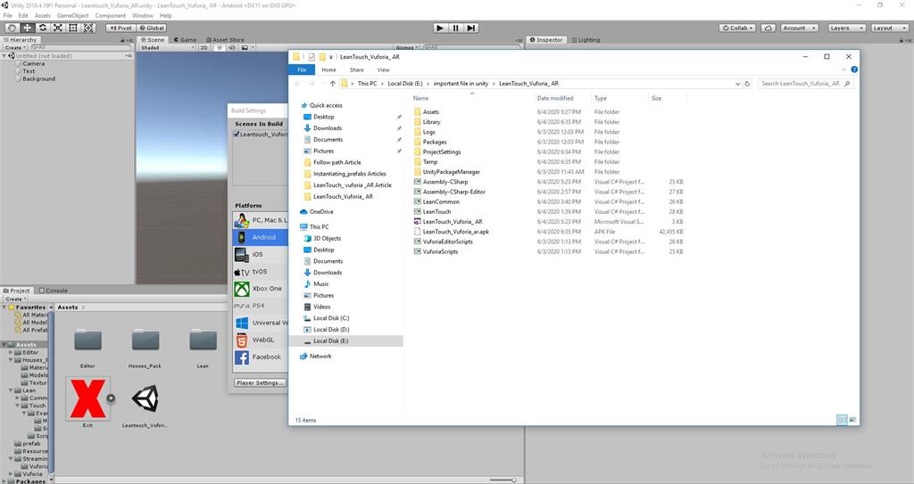 Leantouch_Vuforia_AR In Unity